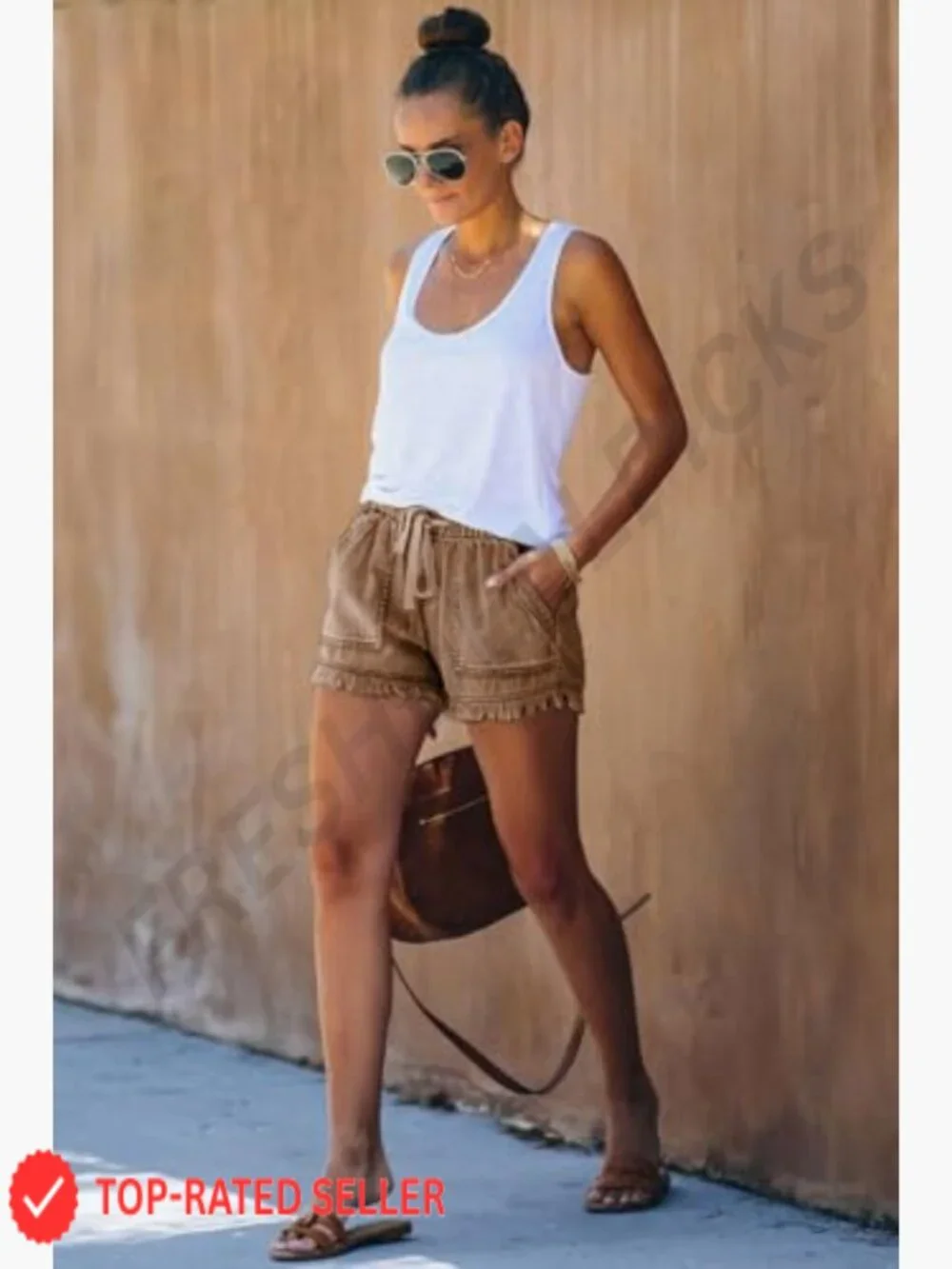 Baggy Denim Hot Pants Elastic Waist Drawstring Comfy Casual Summer Shorts
